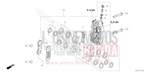 RIGHT FRONT BRAKE CALIPER GL1800DAP de 2023